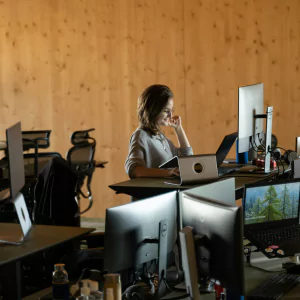 Digital Nomad Thriving in Coworking Office