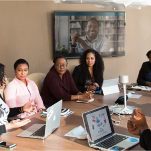 coworking space with meeting