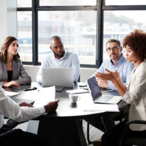 coworking space with meeting